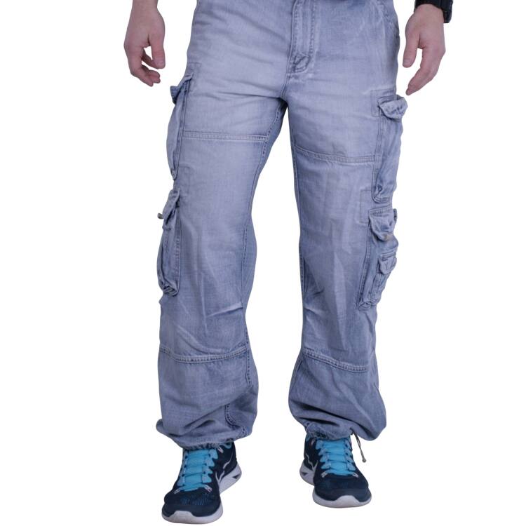 Jet Lag Pantaloni Cargo Modello 007 - 100% Cotone, Comodi Con Tasche, Vita Regolabile, Lavabili In Lavatrice