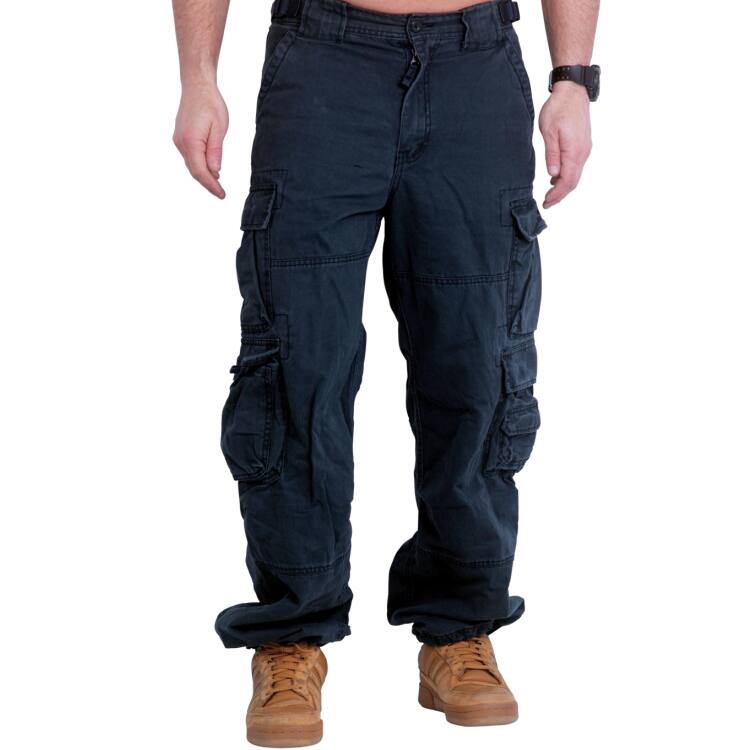Jet Lag Pantaloni Cargo Modello 007 - 100% Cotone, Comodi Con Tasche, Vita Regolabile, Lavabili In Lavatrice