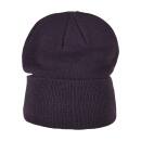Leatherpatch Long Beanie - Pflaume (One Size)