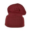 Leatherpatch Long Beanie - Burgundy (One Size)