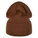 Leatherpatch Long Beanie - Toffee (One Size)